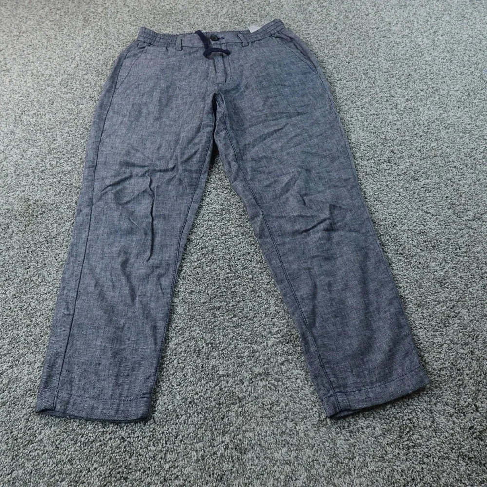 Banana Republic Pants Mens 29X30 Blue Linen Mason Athletic Tapered Chambray Flex